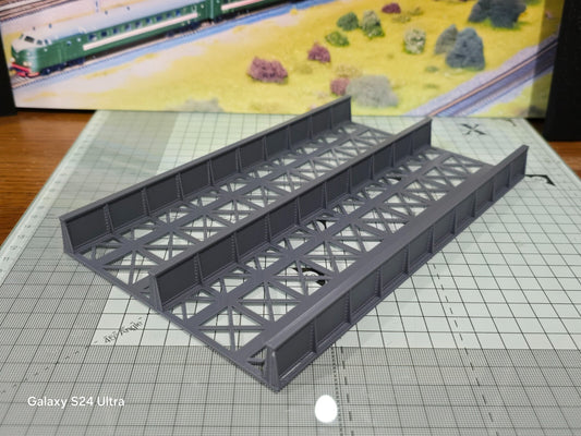 OO Gauge Double Track Girder Bridge Deck Model Railway Train Layout 1:76 Scale