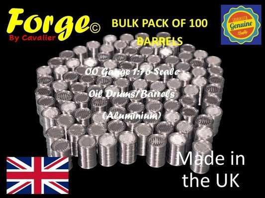 Oil Drum Aluminium OO Gauge 1:76 Scale Models Train Railway 100 Pack