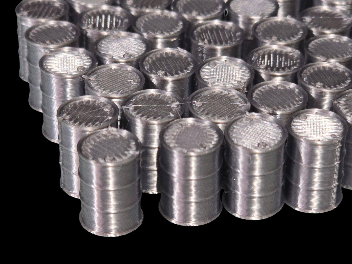 Oil Drum Aluminium OO Gauge 1:76 Scale Models Train Railway 100 Pack