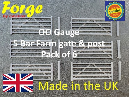 Farm Gates Posts 5 Bar OO HO Gauge New 6 Pack 1:72 1:76 Scale Models Railway