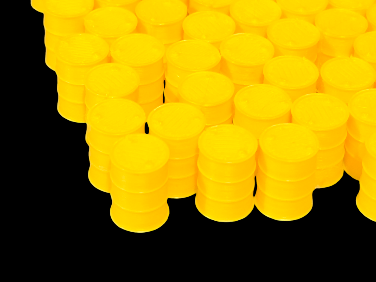 Oil Drum Barrels OO Gauge Yellow 1:76 Scale Models Train Railway 100 Pack