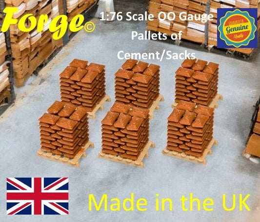 Pallets of Brown Sacks Beige pallet OO Gauge 1:76 Scale Models Railway (6 Pack)