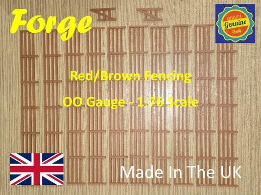 Fencing Railings OO HO New 10 Pack Red-Brown Gauge 1:76 Scale Models Railway