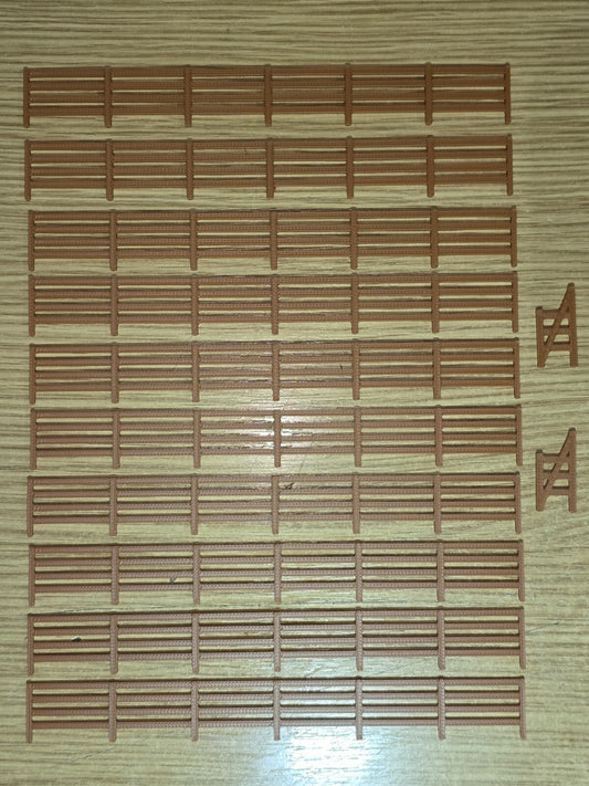Fencing Railings OO HO New 10 Pack Red-Brown Gauge 1:76 Scale Models Railway