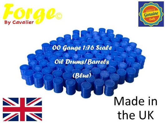 Oil Drum Barrels OO Gauge Blue 1:76 Scale Models Train Railway 100 Pack