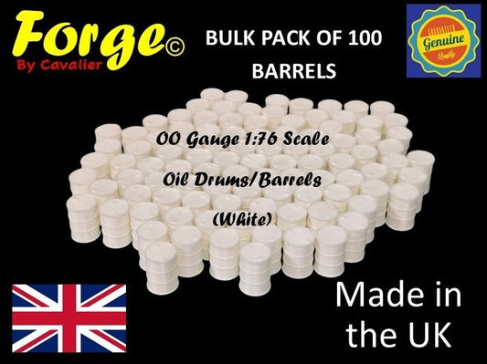Oil Drum Barrels OO Gauge White 1:76 Scale Models Train Railway 100 Pack