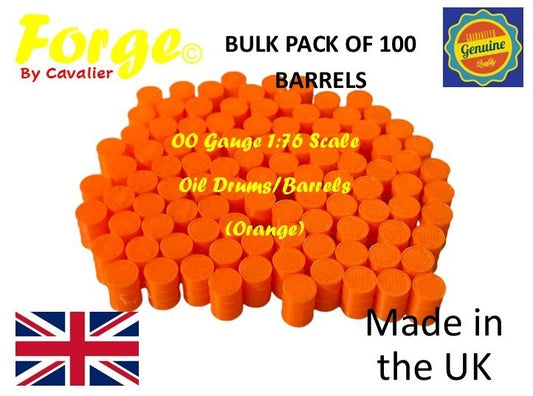 Oil Drum Barrels OO Gauge Orange 1:76 Scale Models Train Railway 100 Pack