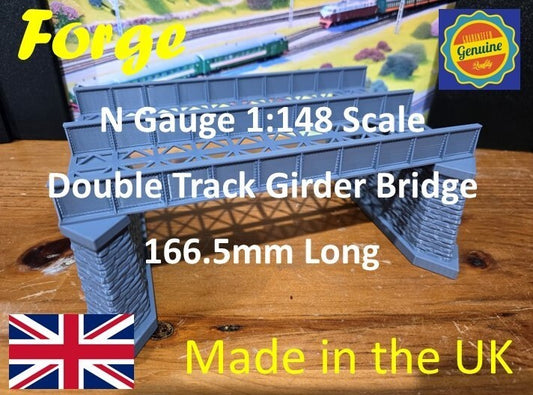 Iron Girder Bridge N Gauge Double Track Model Railway Train Layout 1:148 Scale