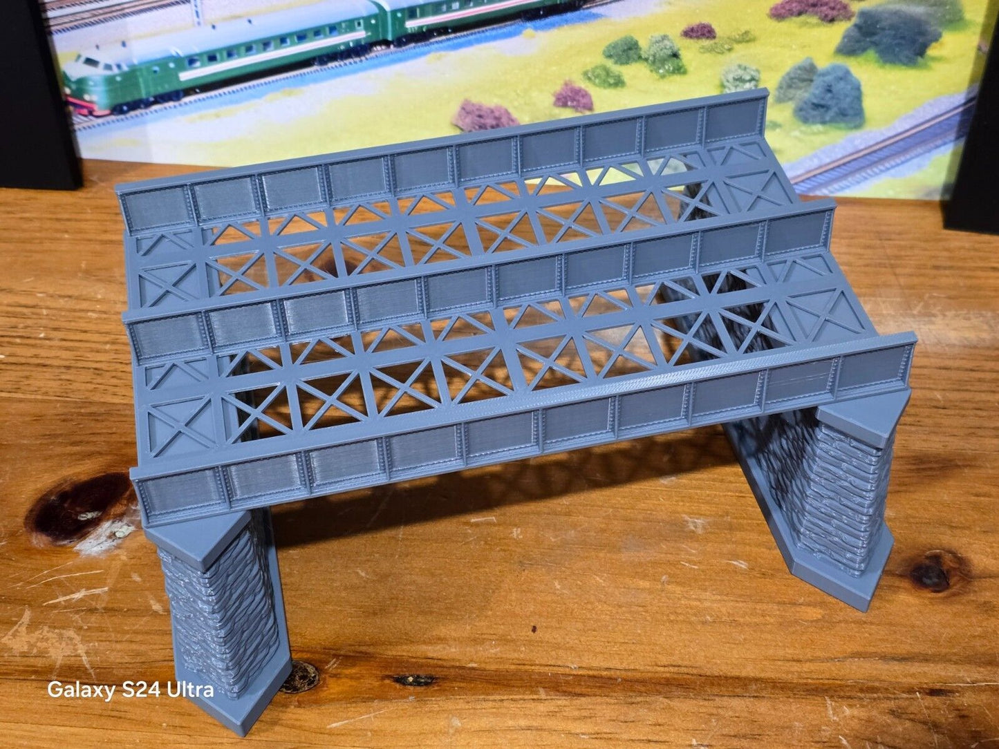 Iron Girder Bridge N Gauge Double Track Model Railway Train Layout 1:148 Scale