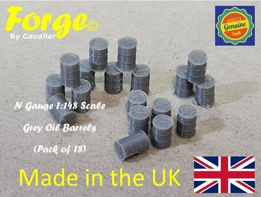New Grey Oil Drum Barrels N Gauge 1:148 Scale Models Train Railway (18 Pack)