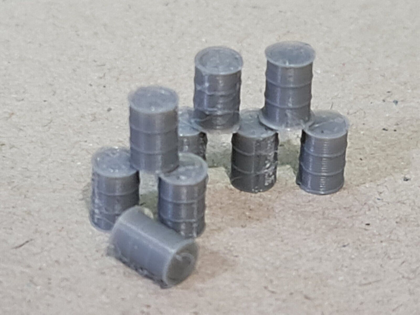 New Grey Oil Drum Barrels N Gauge 1:148 Scale Models Train Railway (18 Pack)