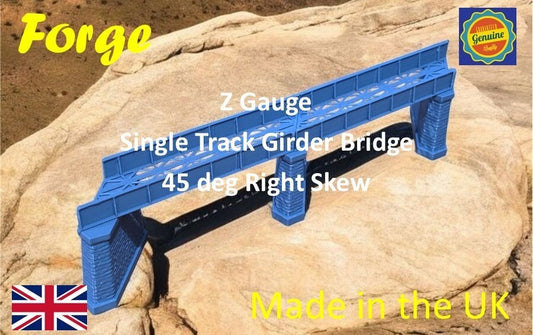 Z Gauge Right 45 deg single Track Iron Girder Bridge Model Railway 1:220 Scale