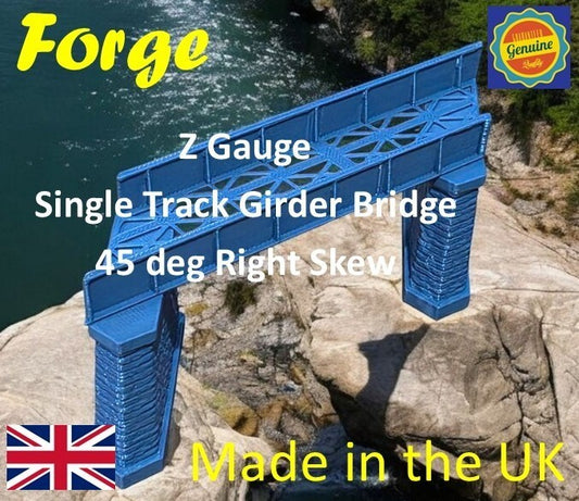 Z Gauge Right 45 deg single Track Iron Girder Bridge Model Railway 1:220 Scale