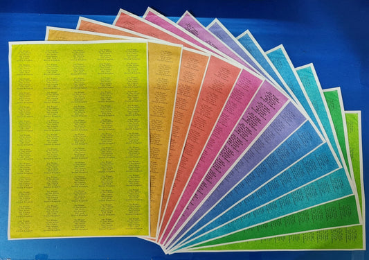 Colour Personalised Self Adhesive Name Return Address Sticky Labels Stickers