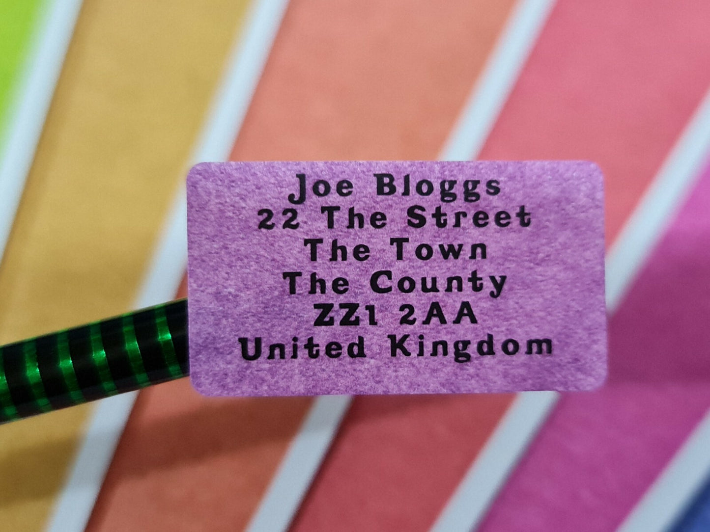 Colour Personalised Self Adhesive Name Return Address Sticky Labels Stickers