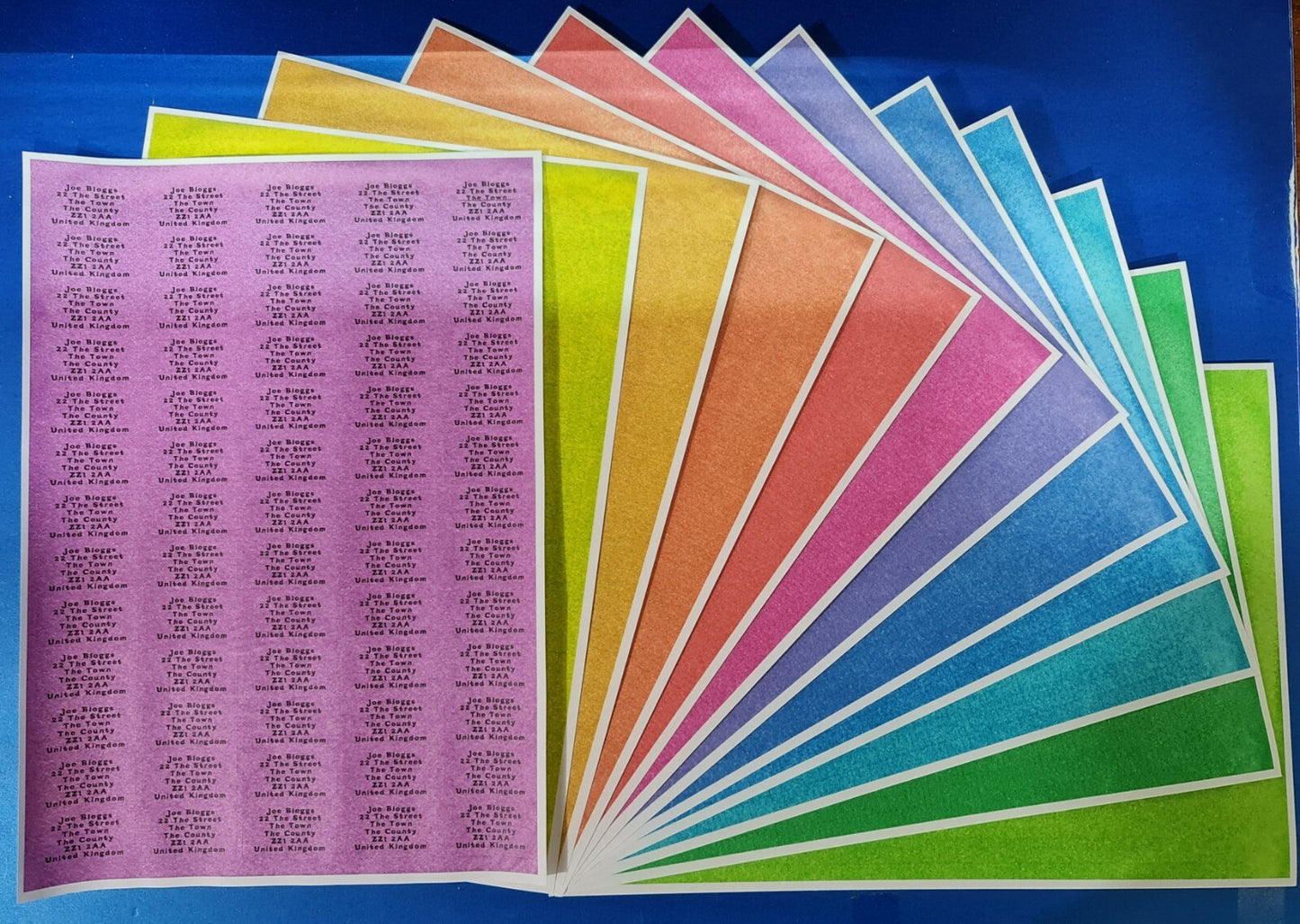 Colour Personalised Self Adhesive Name Return Address Sticky Labels Stickers