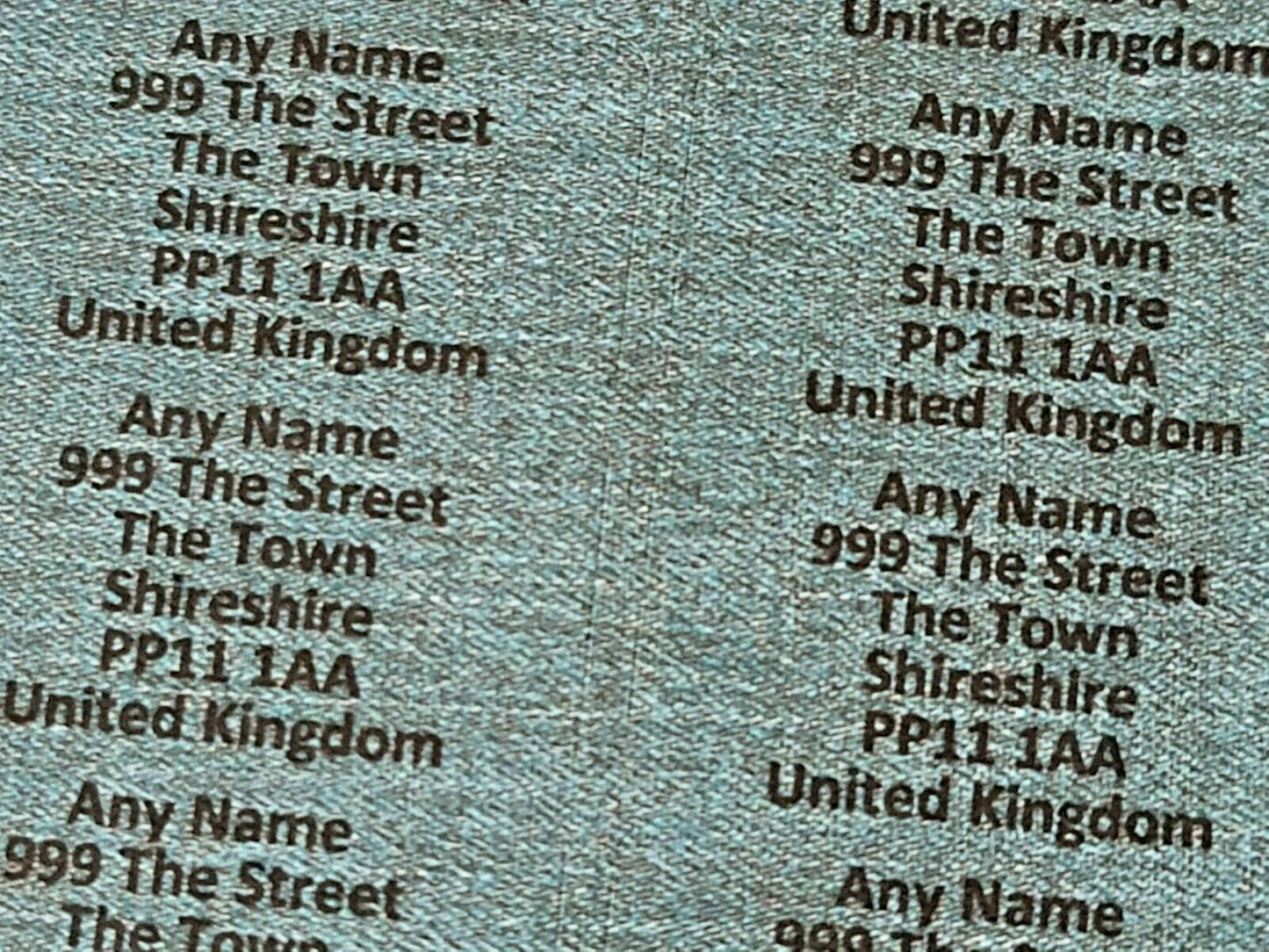 260 x Mini Blue Denim effect Personalised Name & Address Sticky Labels Stickers