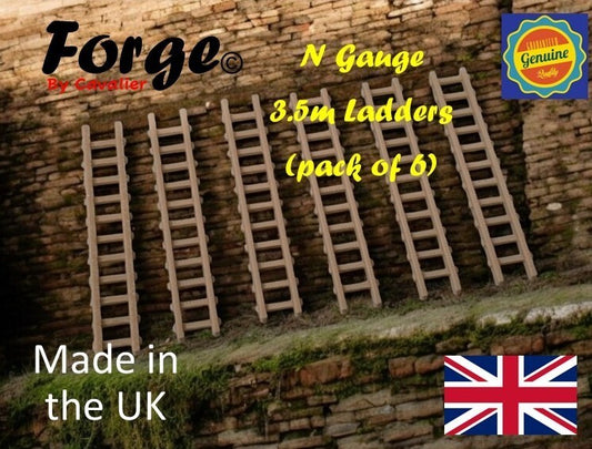 Model Railway Ladders Accessories 3.5m N Gauge 1:148 Scale Pack of 6 Wood Colour