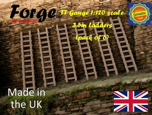 Model Railway Ladders Accessories 3.5m TT Gauge 1:120 Scale Pack o 6 Wood Colour