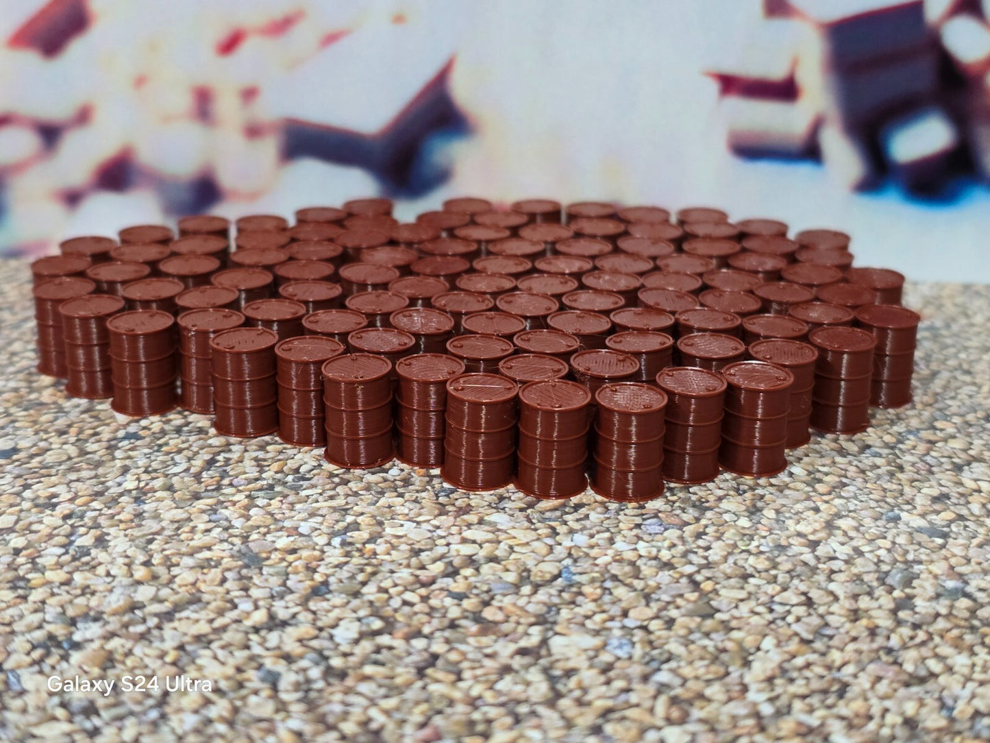 Oil Drum Barrels OO Gauge New Red Oxide 1:76 Scale Models Train Railway 50 Pack