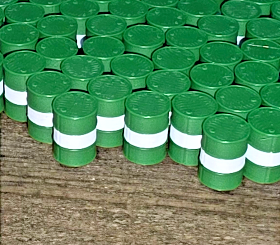 Oil Drum Barrels OO Gauge 50 x Green & White Castrol Style Model Scenery