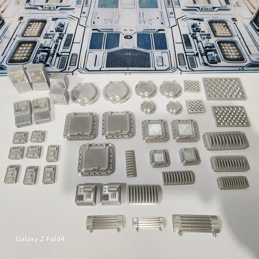 28mm Sci-Fi Greebles Kitbash Set: 42 pcs Cyberpunk Control Panels, Switches