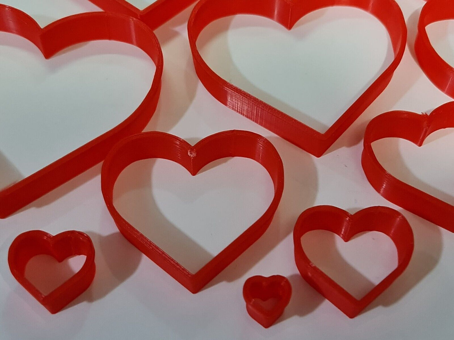 New Set of 10 Red Love Heart Nesting Cookie Biscuit Fondant Icing Cutters