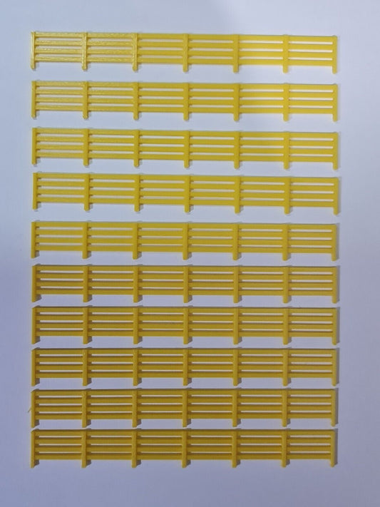 Fencing Railings OO HO New 10 Pack Yellow Gauge 1:76 Scale Models Train Railway