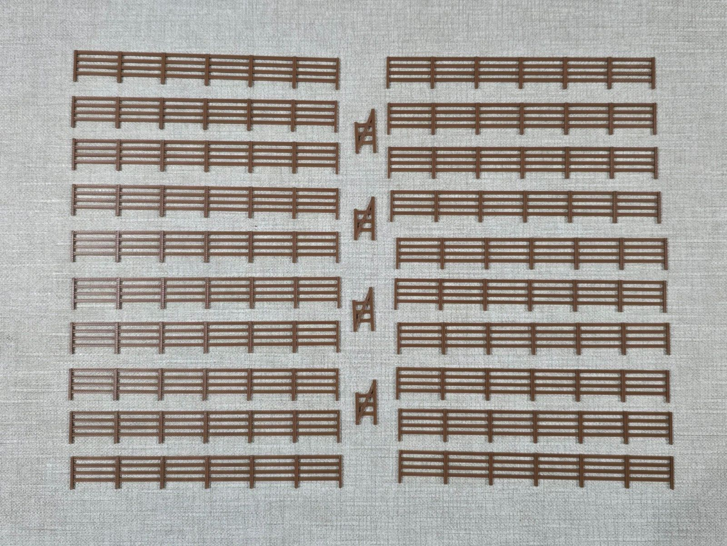 Fencing Railings OO HO New 20 Pack Brown Gauge 1:76 Scale Models Train Railway
