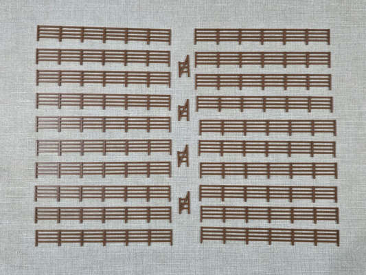 Fencing Railings OO HO New 20 Pack Brown Gauge 1:76 Scale Models Train Railway