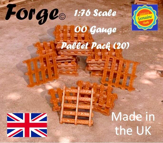 Pallets OO Gauge 1:76 Scale Models Train Railway Red-Brown Colour (20 Pack)
