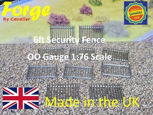 Security Fencing 6ft OO HO Gauge New 10 Pack 1:76 Scale Models Train Railway