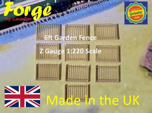 Garden Fencing 6ft Z Gauge New 10 Pack Wood 1:220 Scale Models Train Railway