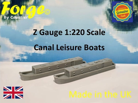 Canal Boats Waterways Barge Cargo Leisure 1:220 Scale Z Gauge Model Railway x 2