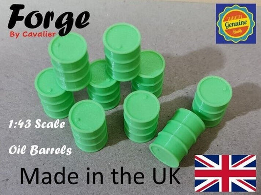 9 New Green Oil Drum Barrels 1:43 Scale Models diorama accessories Truck Lorry