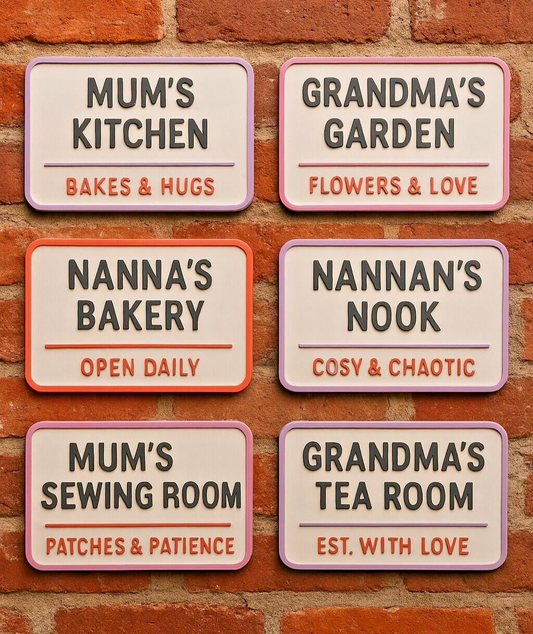 Personalised Mum Nanna Grandma Sign – Kitchen Garden Gift – 3D Wall Plaque
