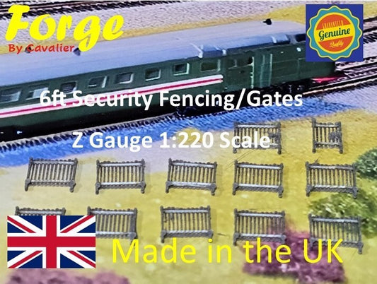 Security Fencing 6ft Z Gauge New 10 Pack 1:220 Scale Models Train Railway