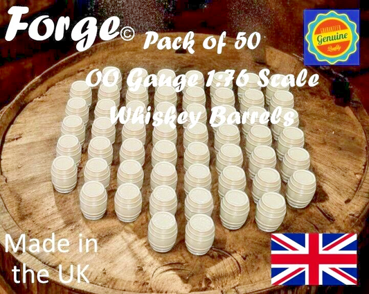 Whiskey Barrels Models Train Railway OO HO Gauge 1:76 Scale New 50 Pack Wood PLA