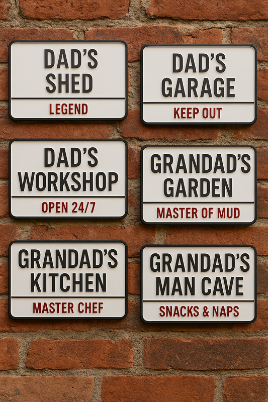 Custom Dad or Grandad Sign – Man Cave Garage Shed Gift – 3D Printed Plaque