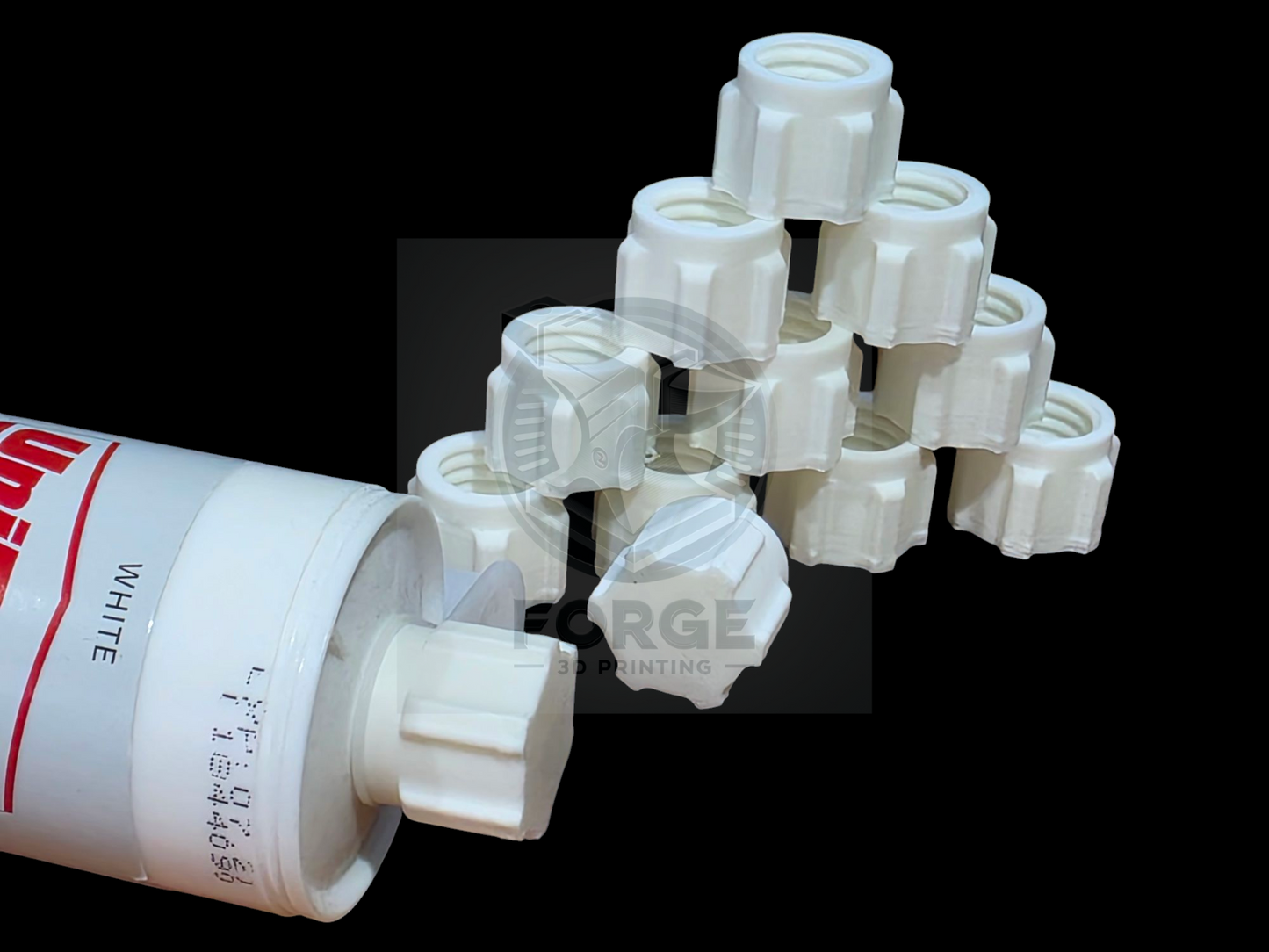 Silicone Sealer Sealant Mastic Tube Nozzle Screw Cap Tops Pack of 12