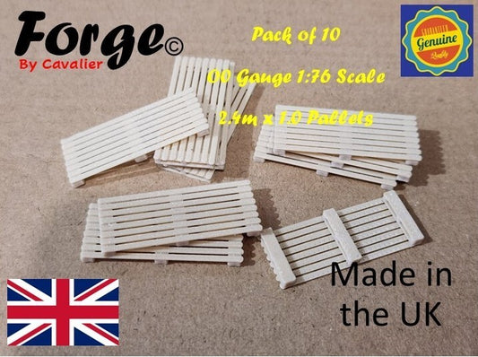 New OO HO Gauge 10pc 2.4m Large Wooden Pallets Model Train Railway Freight 1:76