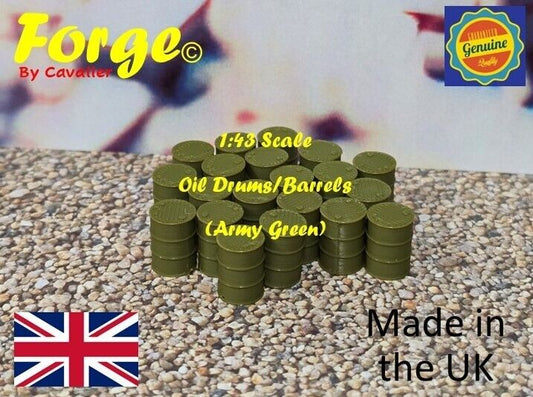 18 New Army Green Oil Drum Barrels 1:43 Scale Models diorama accessories Truck