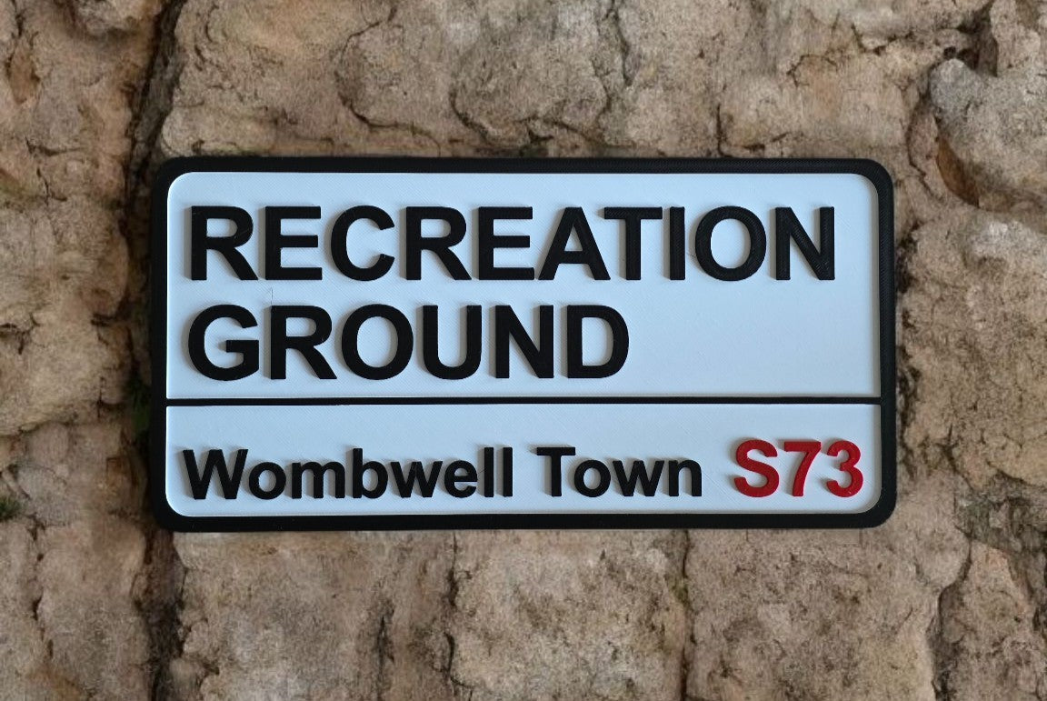 Football Ground Stadium Street Sign Custom London Style Anfield, Old Trafford