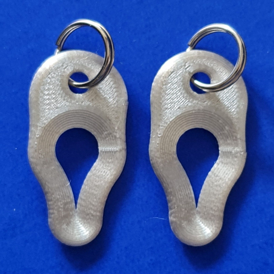 2 x Key Ring Tick Removal Tools Silk Silver PLA Plastic dog cat horse human