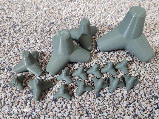 Pack of 10 Concrete Tetrapods N Gauge OO Gauge 6ft 8ft 10ft most scales sizes
