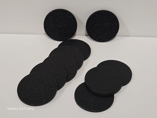 10pcs 30mm Round Small Miniature Model Bases 2mm Deep Thick Circular Base, Black