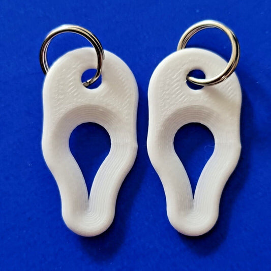 2 x Key Ring Tick Removal Tools White PLA Plastic Biodegradable dog cat horse