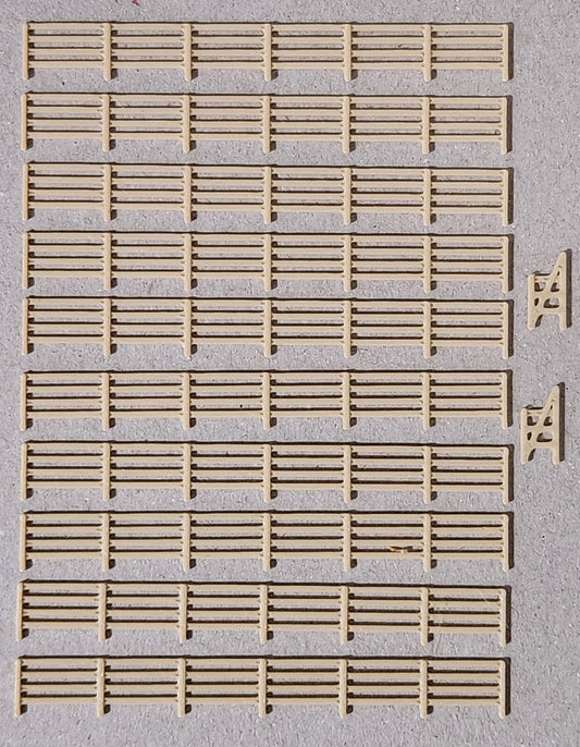 Fencing Railings Z Gauge New 10 Pack Wood 1:220 Scale Models Train Railway