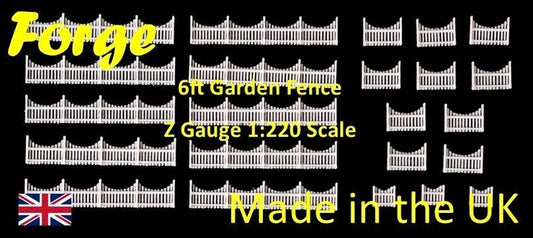 Garden Fencing 6ft Z Gauge White 23 Pack 1:220 Scale Models Train Railway