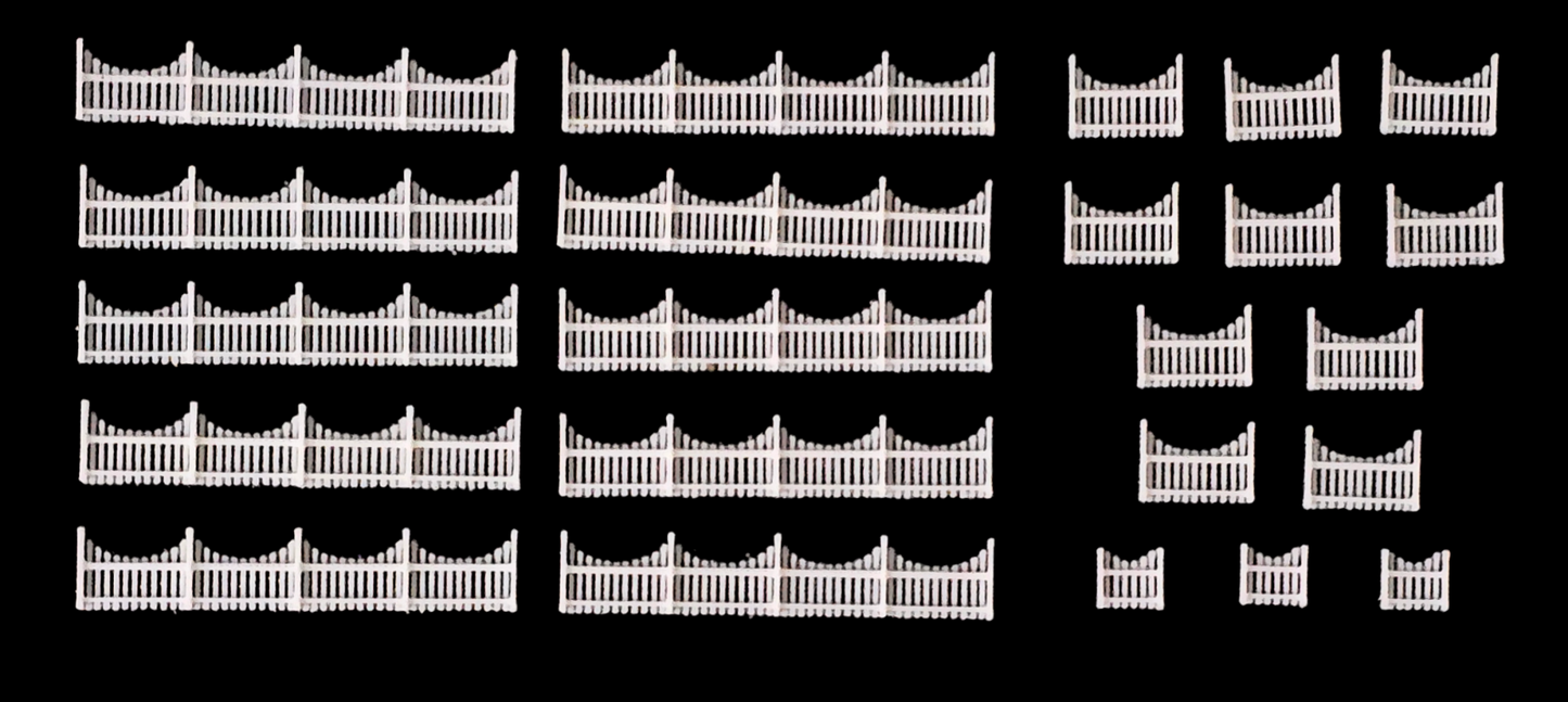 Garden Fencing 6ft Z Gauge White 23 Pack 1:220 Scale Models Train Railway